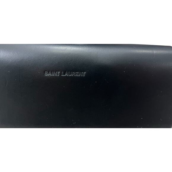 Saint Laurent Black Leather Eye Glass Sunglasses Case Pouch Holder - Picture 3 of 6
